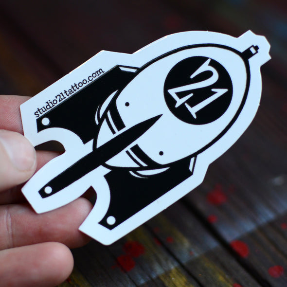 Die Cut Bomb Sticker at Studio 21 Tattoo